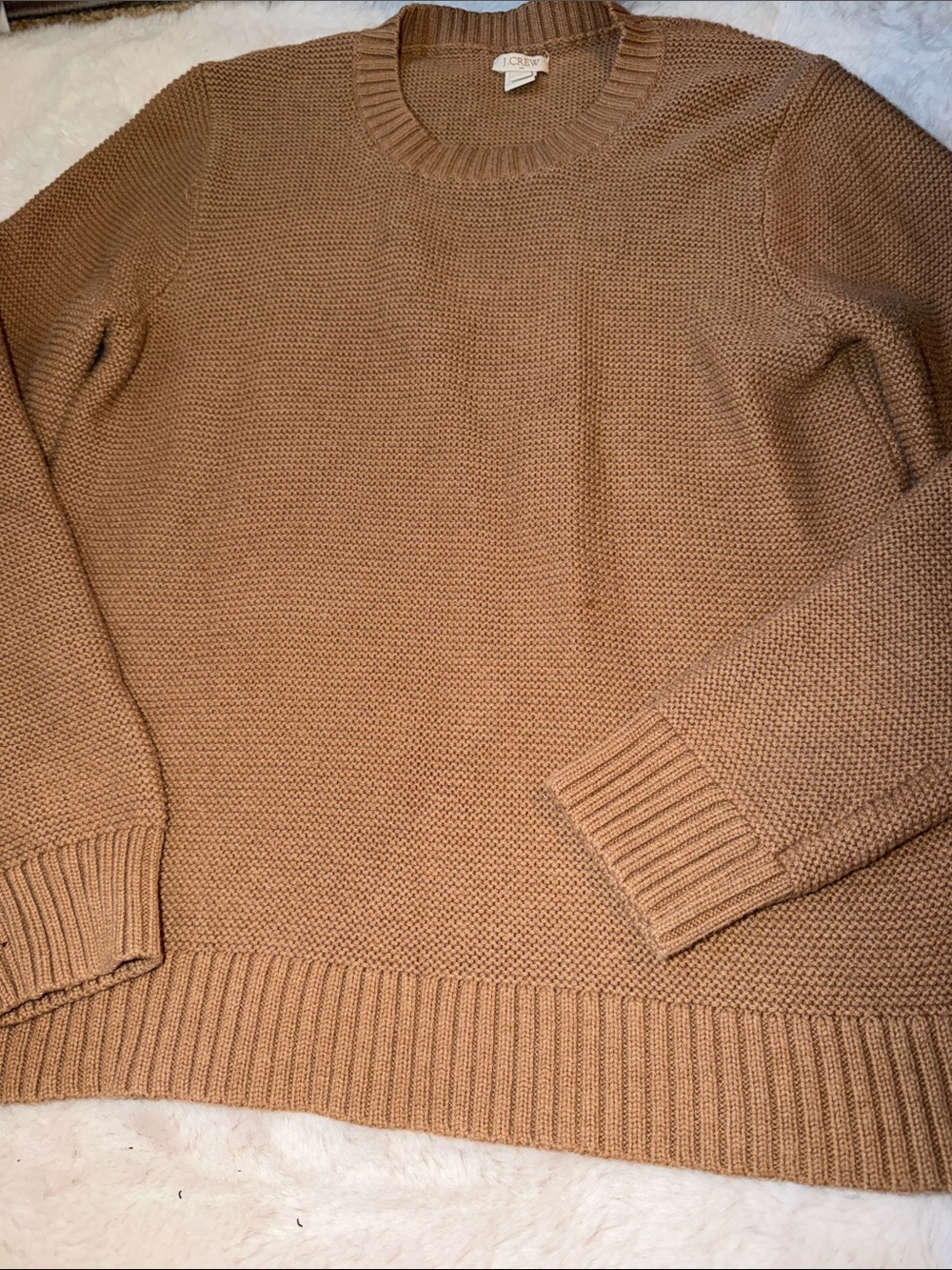 J. Crew Men's Camel Knit Crewneck Sweater Sz Medium